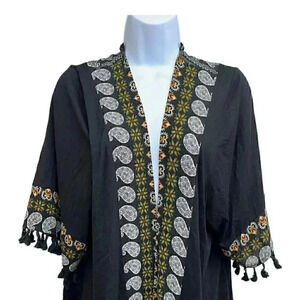 Anthropologie's W5 cover up Black Open Front women's size Medium